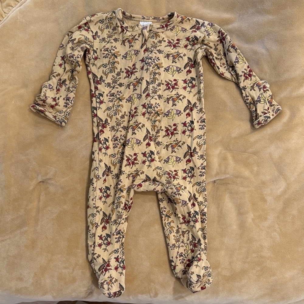 kate quinn Beige Floral Footed One-Piece